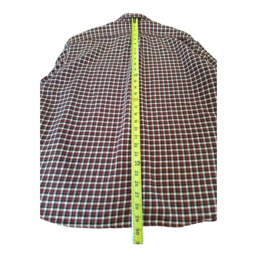 Ralph Lauren Sportsman Button Down Flannel Shirt Men's XL Red Black Cotton EUC